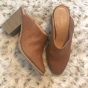Express Western Heel Mules Booties 7